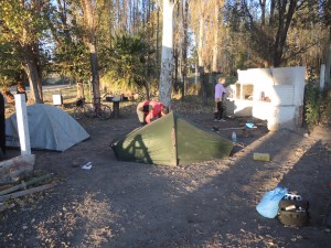 Campspot behind a gas station.