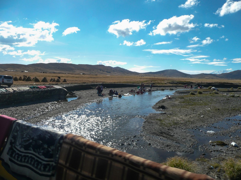 Washing day, outside of La Paz.